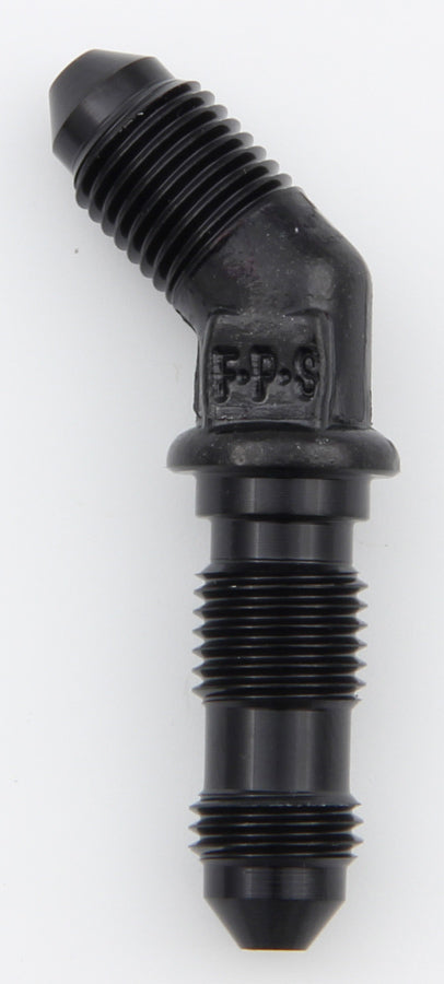 Fitting - Bulkhead - 45 Degree - 3 AN Male to 3 AN Male Bulkhead - Aluminum - Black Anodized - Each