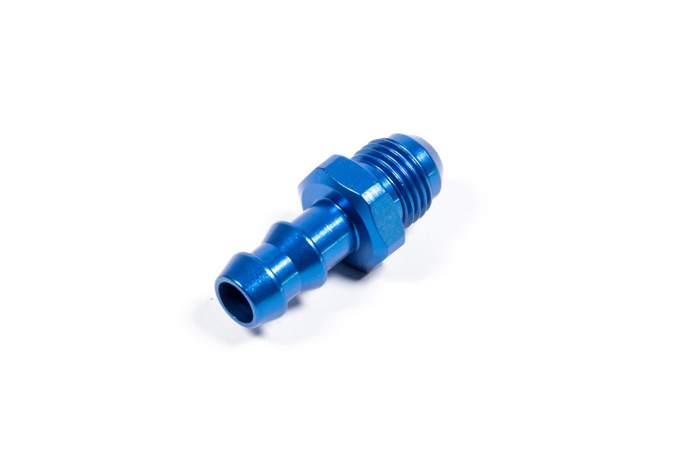 Fitting - Adapter - Straight - 6 AN Male to 3/8 in Hose Barb - Aluminum - Blue Anodized - Each