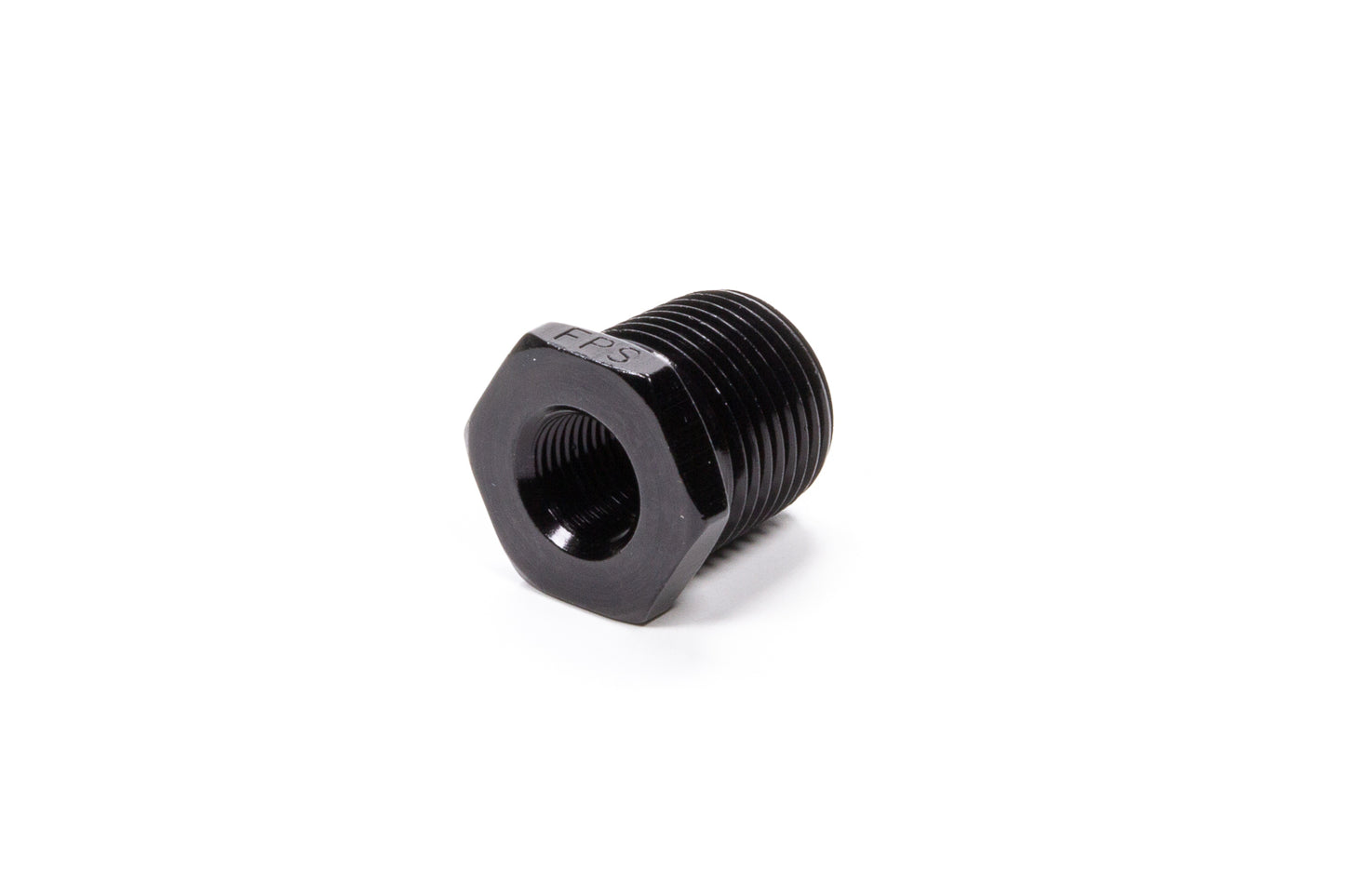 Fitting - Bushing - 1/8 in NPT Female to 3/8 in NPT Male - Aluminum - Black Anodized - Each