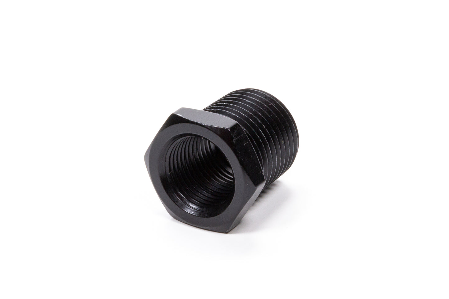 Fitting - Bushing - 3/8 in NPT Female to 1/2 in NPT Male - Aluminum - Black Anodized - Each