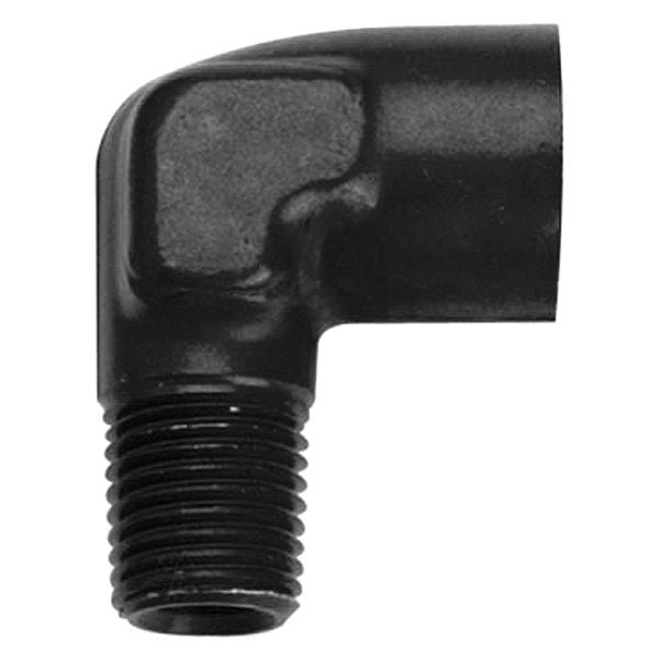 Fitting - Adapter - 90 Degree - 1/8 in NPT Female to 1/8 in NPT Male - Aluminum - Black Anodized - Each
