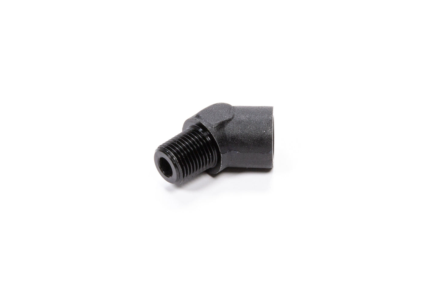 Fitting - Adapter - 45 Degree - 1/8 in NPT Female to 1/8 in NPT Male - Aluminum - Black Anodized - Each