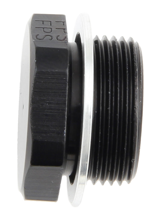 Fitting - Plug - 7/8-20 in - Hex Head - Aluminum Washer - Aluminum - Black Anodized - Each