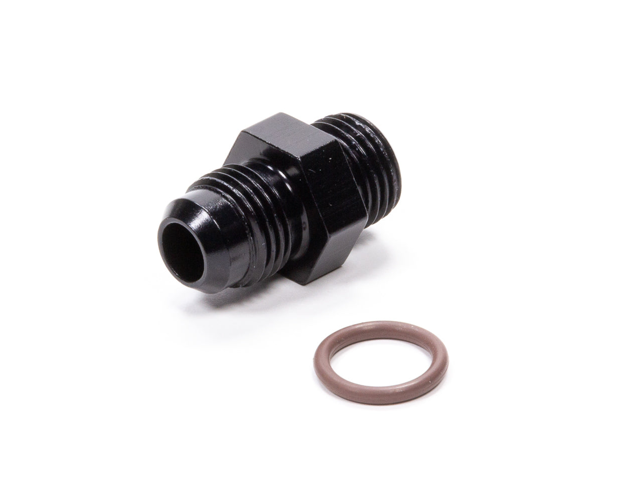 Fitting - Adapter - Straight - 6 AN Male to 6 AN Male O-Ring - Aluminum - Black Anodized - Each
