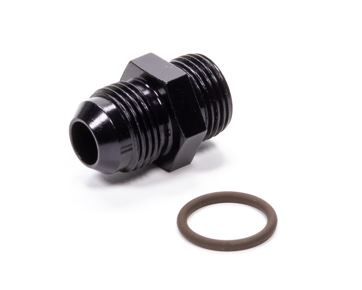 Fitting - Adapter - Straight - 8 AN Male to 8 AN Male O-Ring - Aluminum - Black Anodized - Each