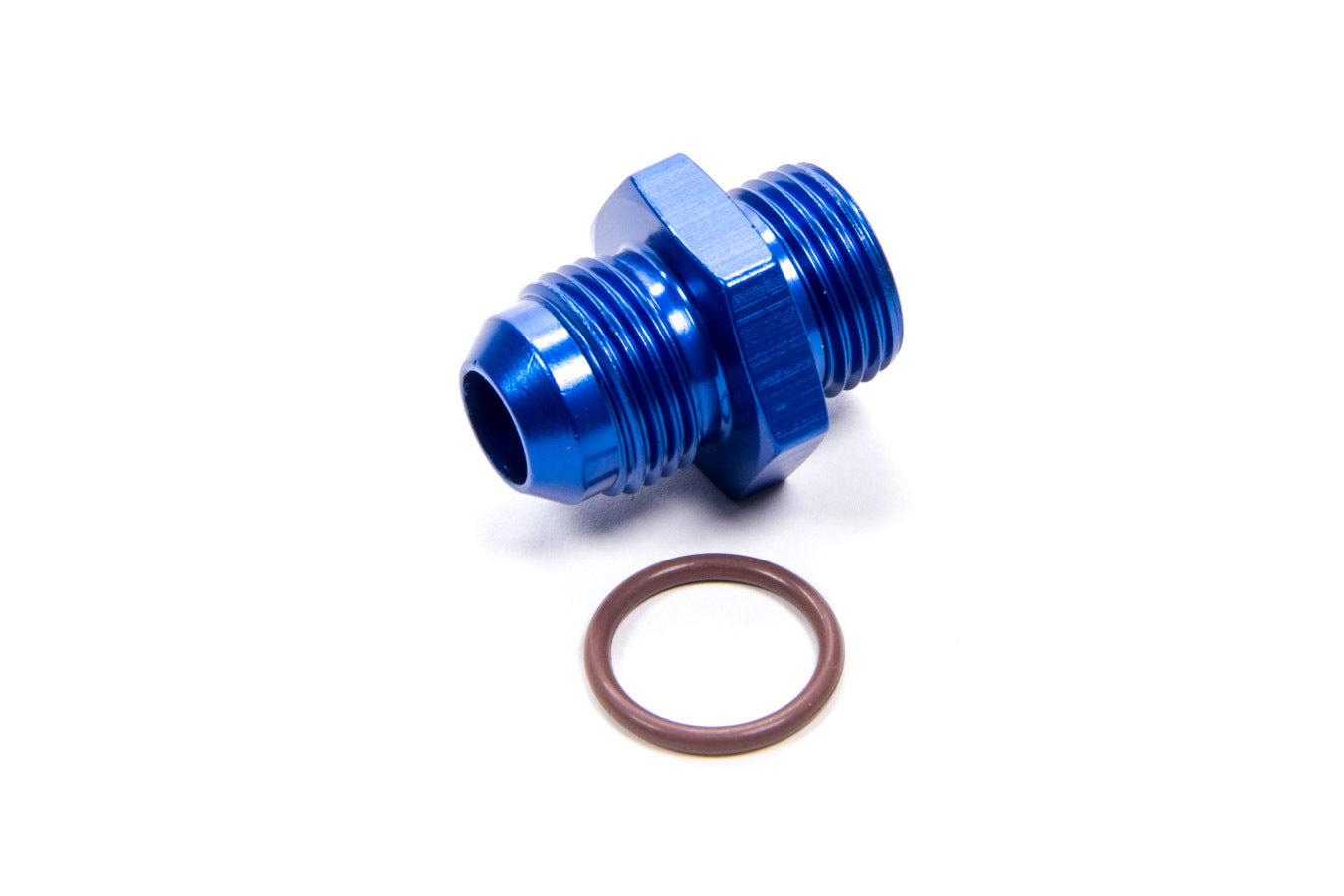 Fitting - Adapter - Straight - 8 AN Male to 8 AN Male O-Ring - Aluminum - Blue Anodized - Each