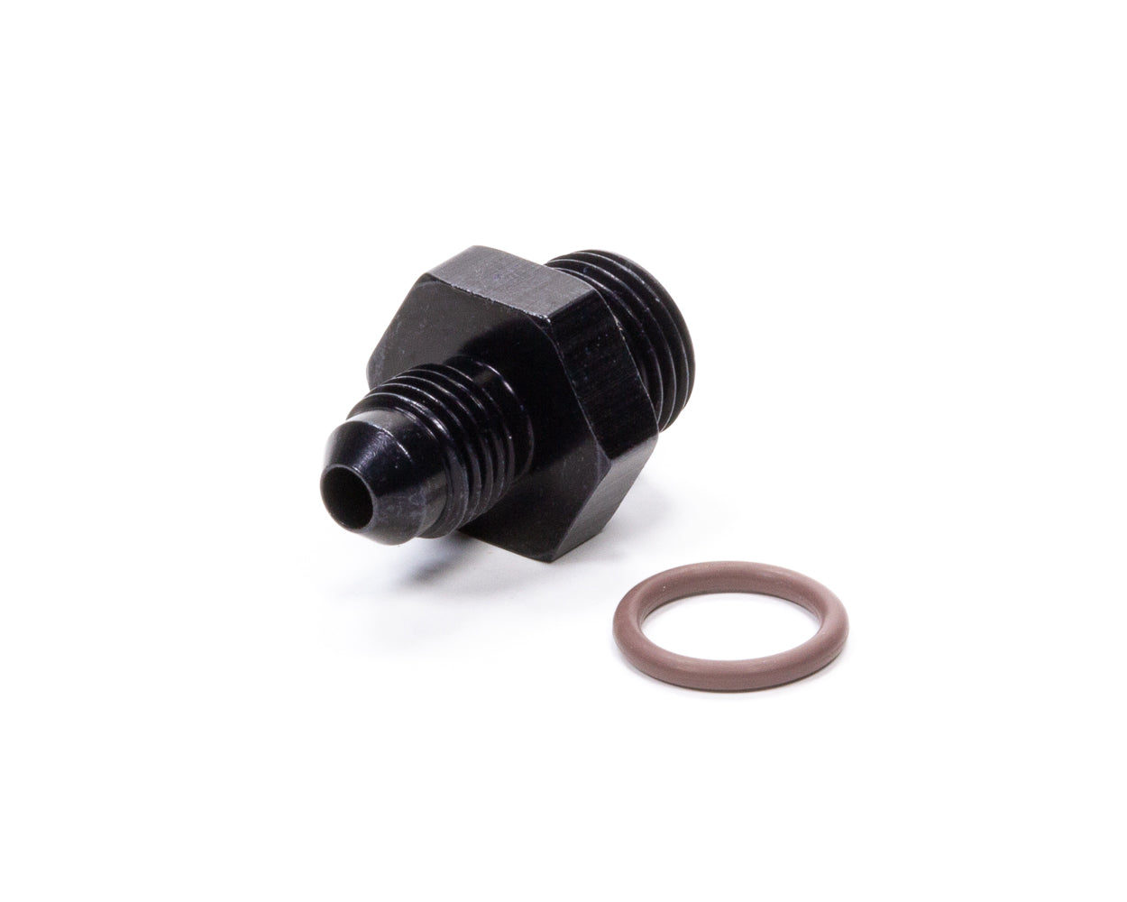 Fitting - Adapter - Straight - 4 AN Male to 6 AN Male O-Ring - Aluminum - Black Anodized - Each