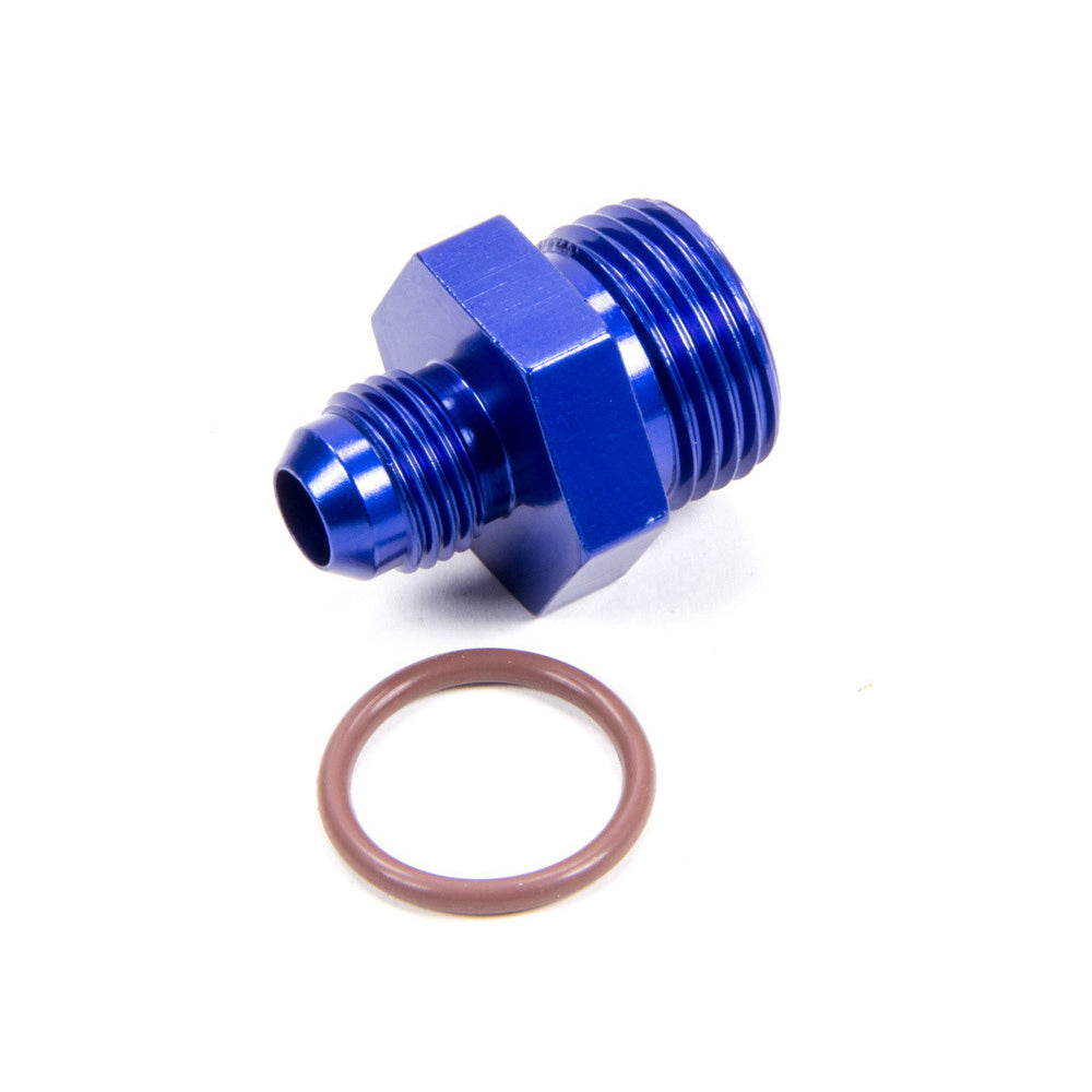 Fitting - Adapter - Straight - 4 AN Male to 3/4-16 in Male Radius Port - O-Ring - Aluminum - Blue Anodized - Each