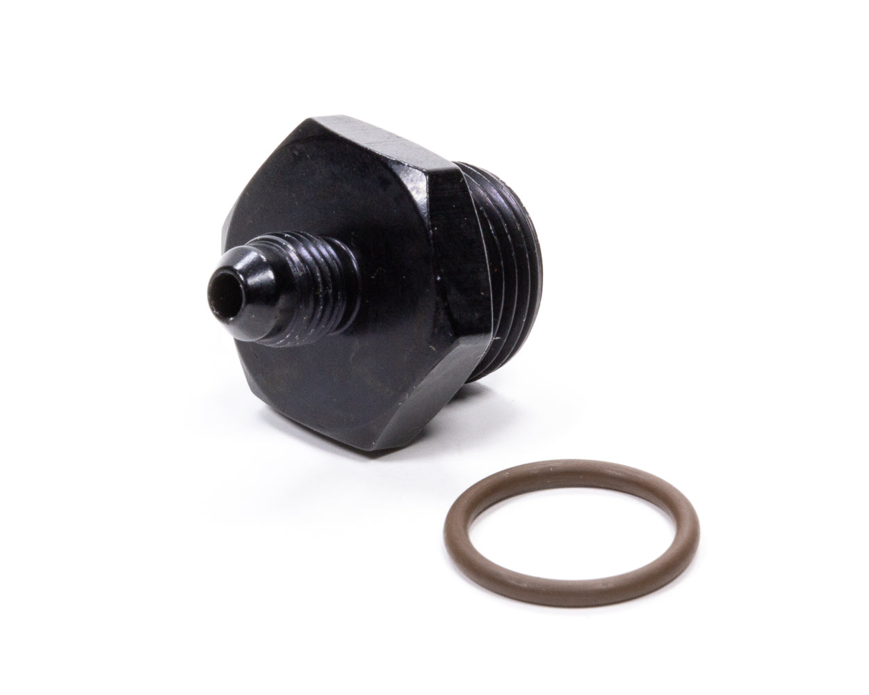 Fitting - Adapter - Straight - 4 AN Male to 10 AN Male O-Ring - Aluminum - Black Anodized - Each