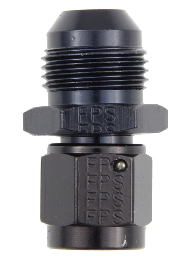 Fitting - Adapter - Straight - 6 AN Female Swivel to 8 AN Male - Aluminum - Black Anodized - Each