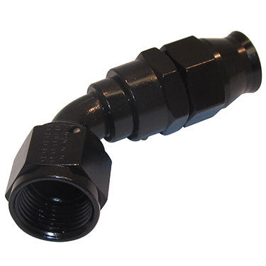 Fitting - Hose End - Real Street - PTFE Hose - 60 Degree - 12 AN Hose to 12 AN Female - Aluminum - Black Anodized - Each