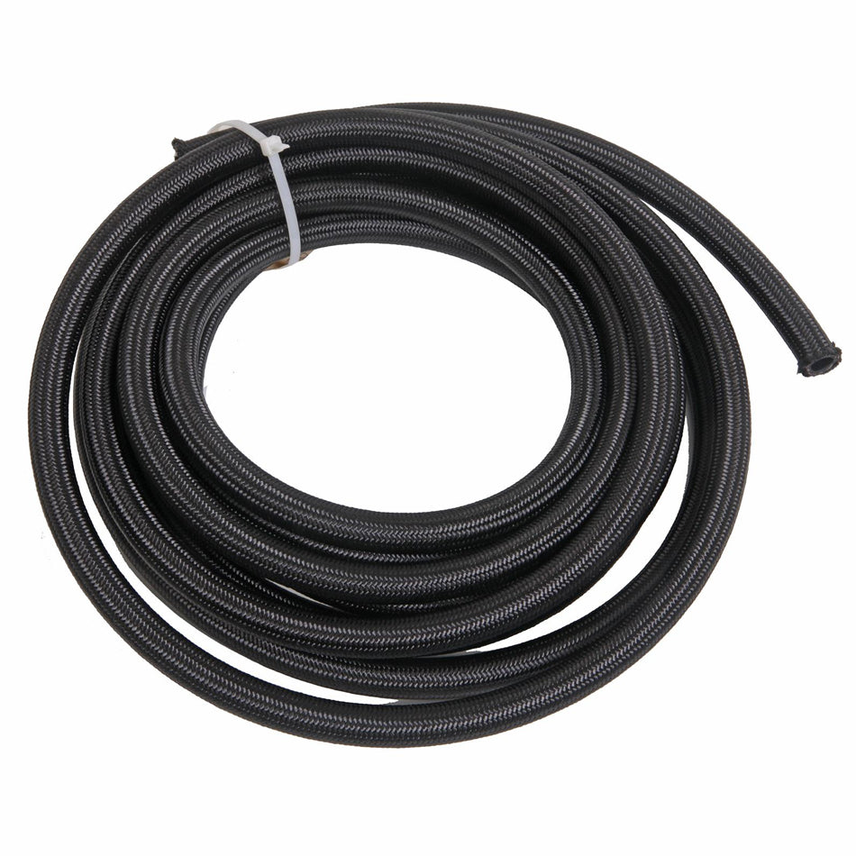 Hose - Premium Race Hose - 4 AN - 15 ft - Braided Nylon / Rubber - Black - Each