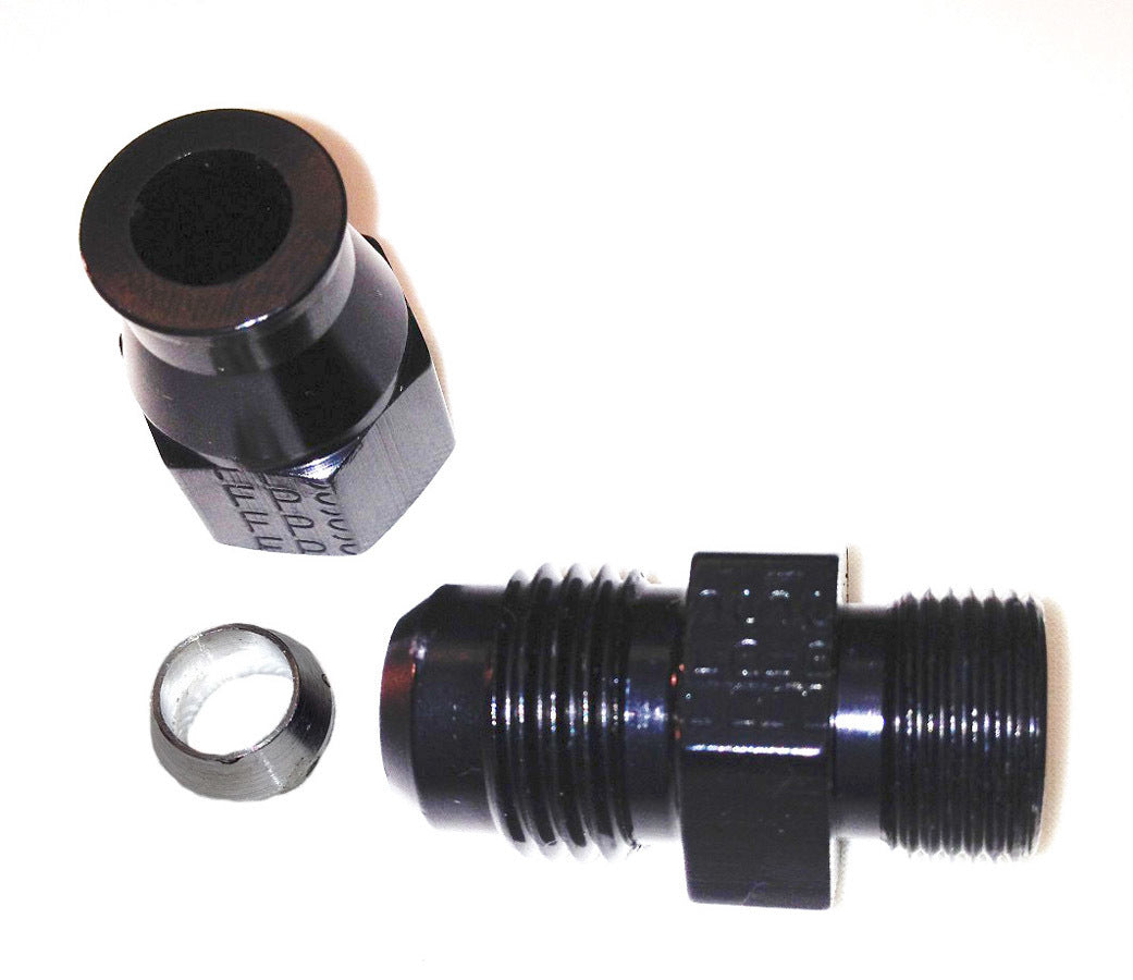 Fitting - Tube End - Straight - 10 AN Male to 5/8 in Tubing - Aluminum - Black Anodized - Each