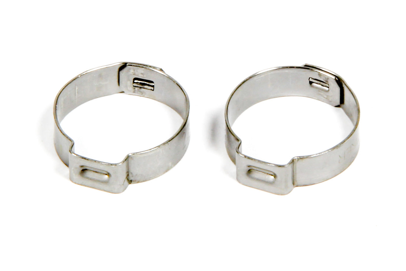 Hose Clamp - Band - Push Lock Clamp - 8 AN - Stainless - Natural - Pair