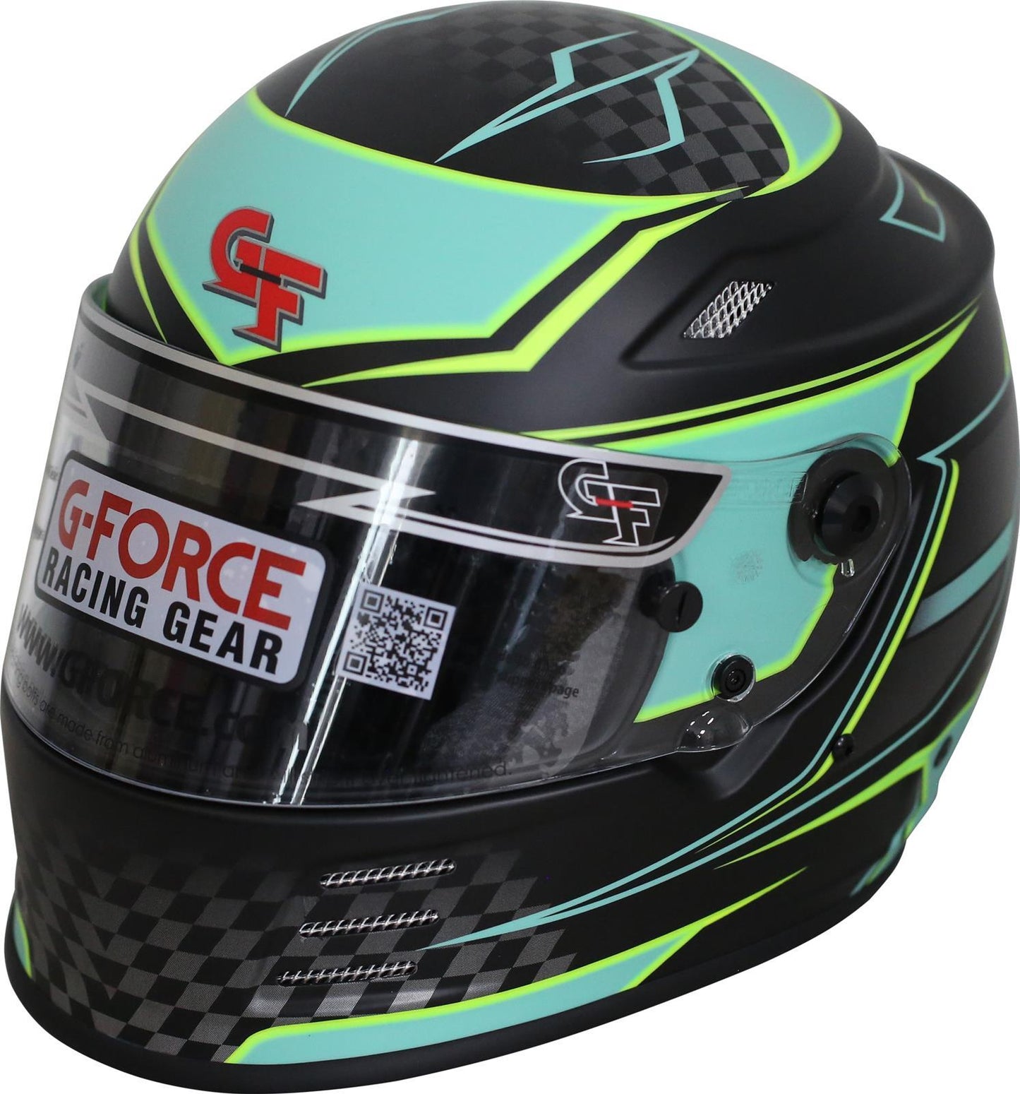 Helmet - Revo Graphics - Full Face - Snell SA2020 - Head and Neck Support Ready - Black / Teal - Large - Each