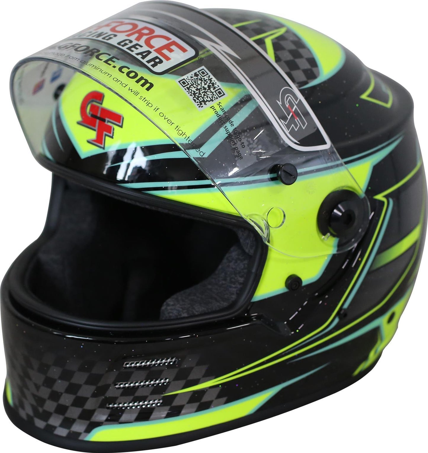 Helmet - Revo Graphics - Full Face - Snell SA2020 - Head and Neck Support Ready - Black / Yellow - X-Small - Each