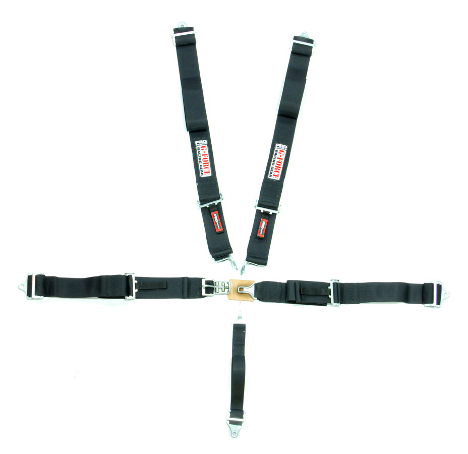 Harness - 5 Point - Latch and Link - SFI 16.1 - Pull Up Adjust - Bolt-On / Wrap Around - Individual Harness - Black - Kit