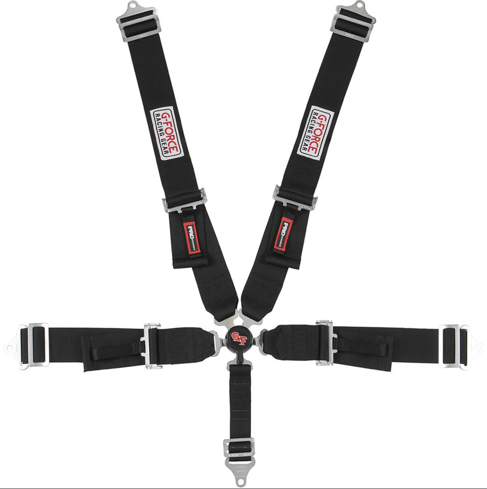 Harness - 5 Point - Camlock - SFI 16.1 - Pull Down Adjust - Bolt-On / Wrap Around - Individual Harness - Black - Kit