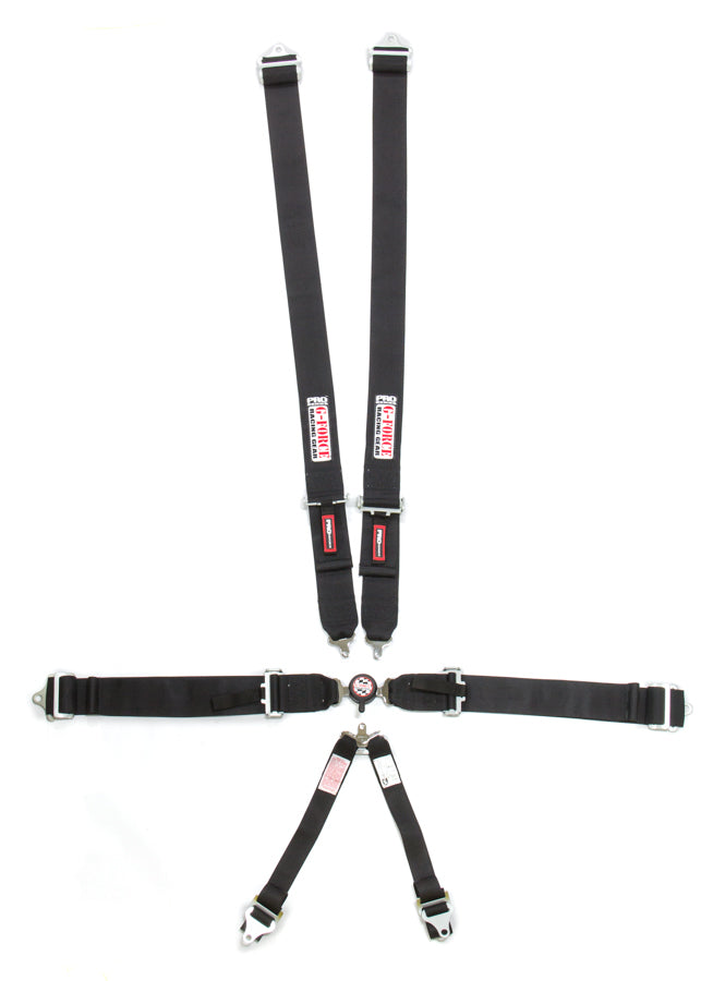 Harness - 6 Point - Camlock - SFI 16.1 - Pull Down Adjust - Bolt-On / Wrap Around - Individual Harness - Black - Kit