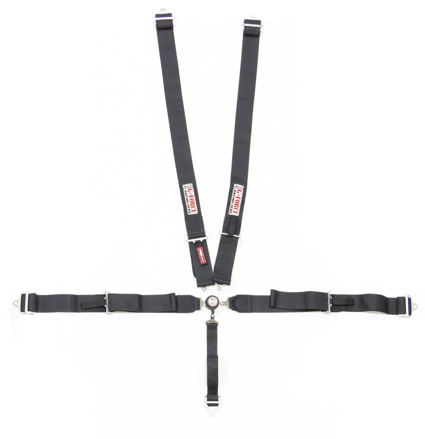 Harness - 5 Point - Camlock - SFI 16.1 - Pull Up Adjust - Bolt-On / Wrap Around - Individual Harness - Black - Kit