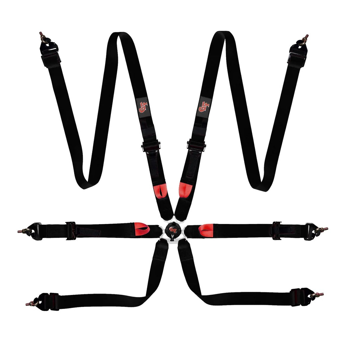 Harness - 2 Endurance - HNR / HANS - 6 Point - Camlock - FIA Approved - Pull Up Adjust - Clip-In / Wrap Around - Individual Harness - Black - Kit