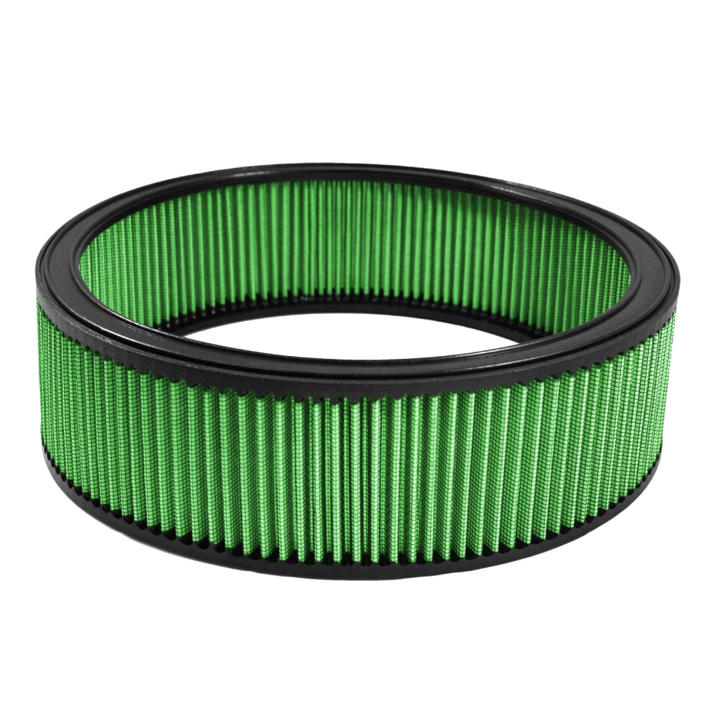 Air Filter Element - Round - 14 in Diameter - 4 in Tall - Reusable Cotton - Green - Universal - Each