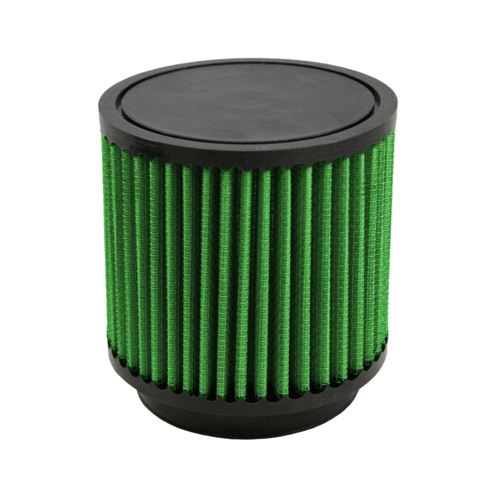 Air Filter Element - Clamp-On - Round - 4.38 in Diameter - 4 in Tall - 3 in Flange - Reusable Cotton - Green - Universal - Each