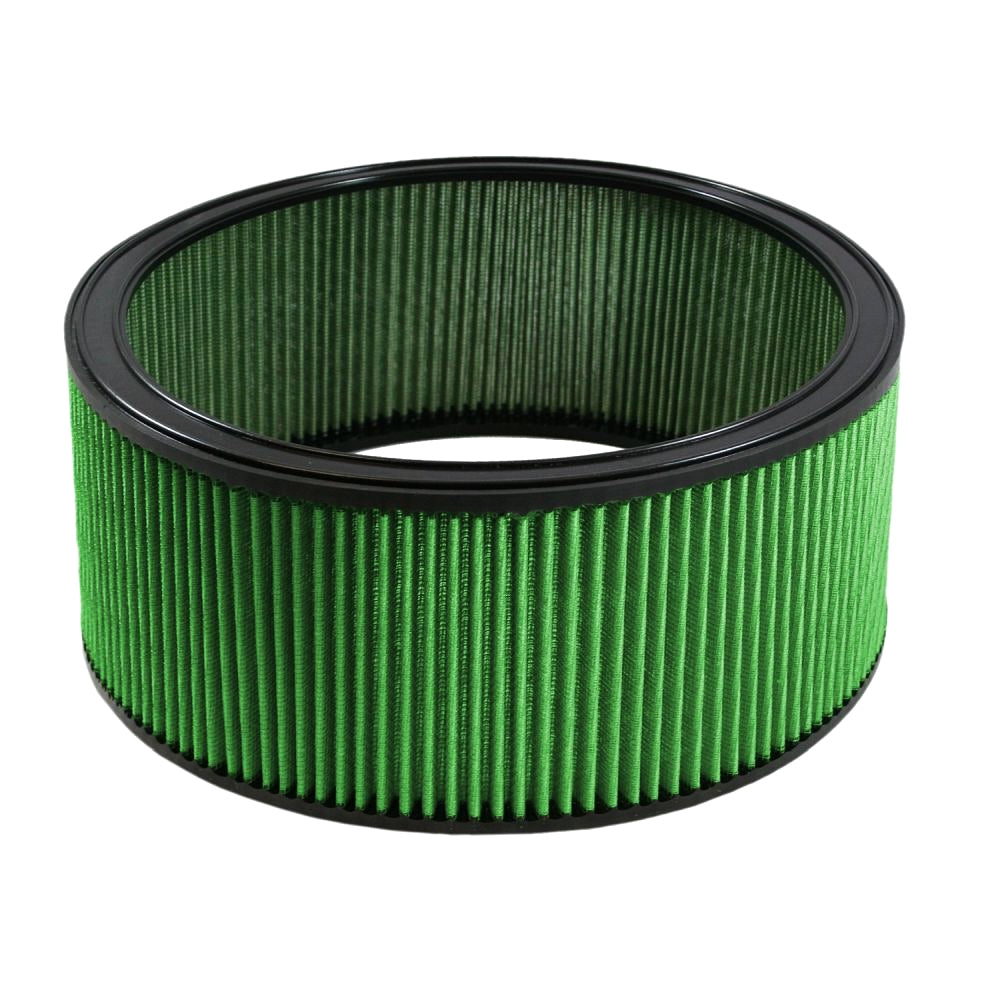 Air Filter Element - Round - 14 in Diameter - 6 in Tall - Reusable Cotton - Green - Universal - Each
