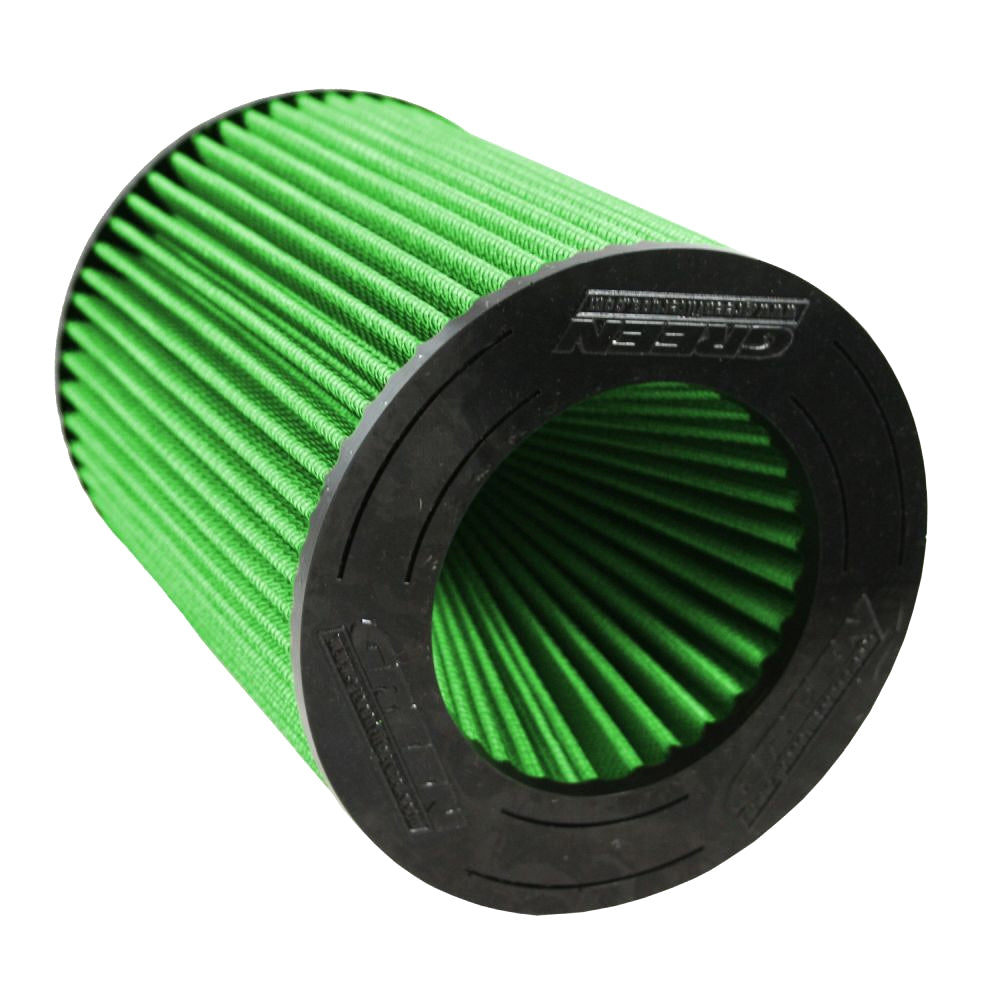 Air Filter Element - Clamp-On - Round - Reusable Cotton - Green - Various Ford / Lincoln / Volvo Applications - Each