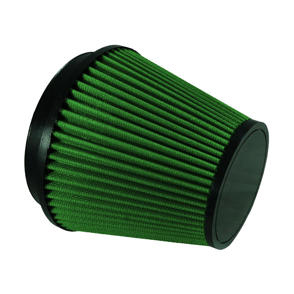 Air Filter Element - Clamp-On - Conical - 7.5 in Diameter Base - 4.75 in Diameter Top - 6.5 in Tall - 6 in Flange - Reusable Cotton - Green - Universal - Each
