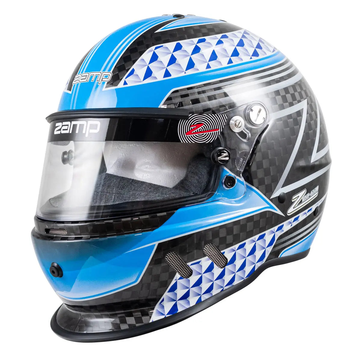 Zamp Helmet - RZ-65D Carbon Graphic - Full Face - Snell SA2020 - Flo Blue Carbon - Medium - Each