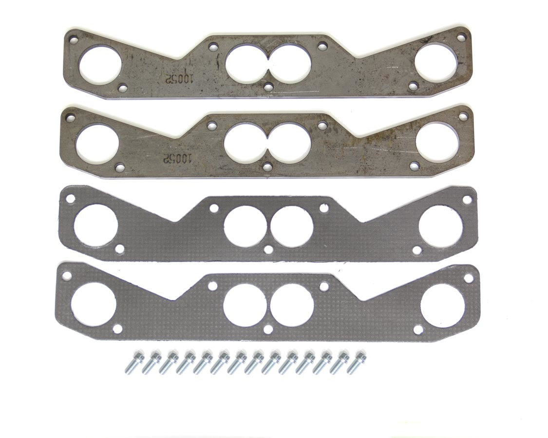 Header Flange - 0.375 in Thick - 1.875 in Round Port - Steel - Small Block Chevy - Pair