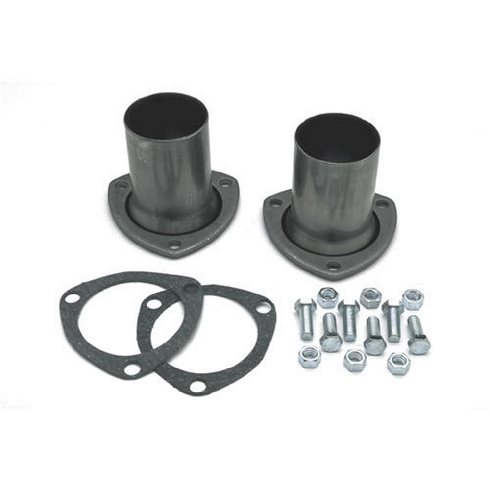Collector Reducer - 3 in Inlet to 3 in OD Outlet - 3-Bolt Flange - Gaskets Included - Steel - Natural - Pair