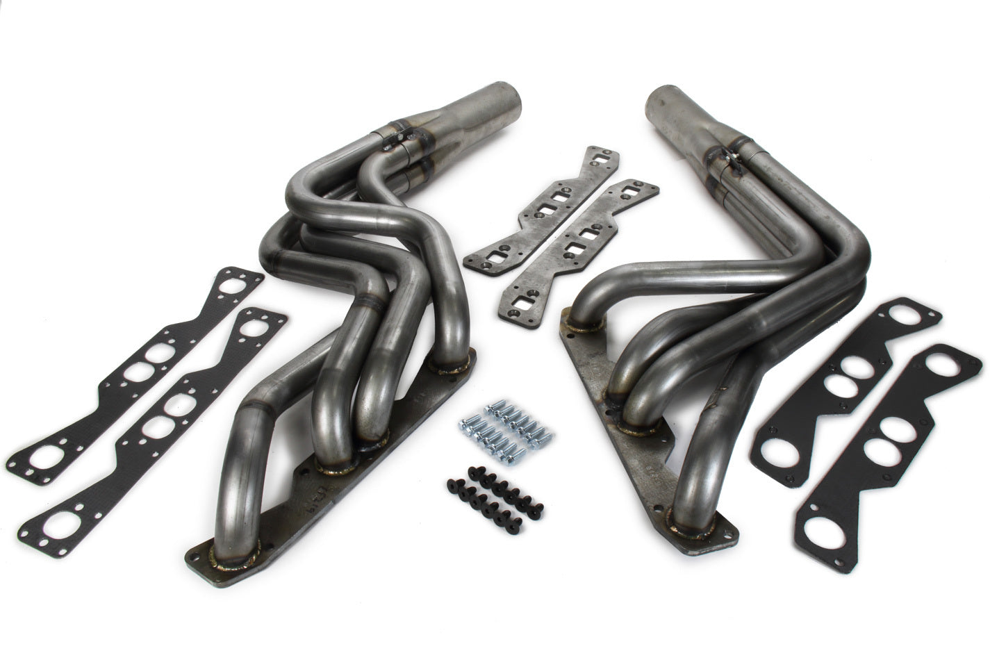 Headers - Husler Race - 1.875 in Primary - 3.5 in Collector - Steel - Natural - Small Block Chevy - GM A-Body / G-Body 1978-87 - Pair