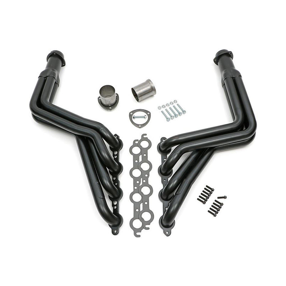 Headers - 1.75 in Primary - 3 in Collector - Long Tube - Steel - Black Ceramic - GM LS-Series - GM A-Body 1968-72 - Pair