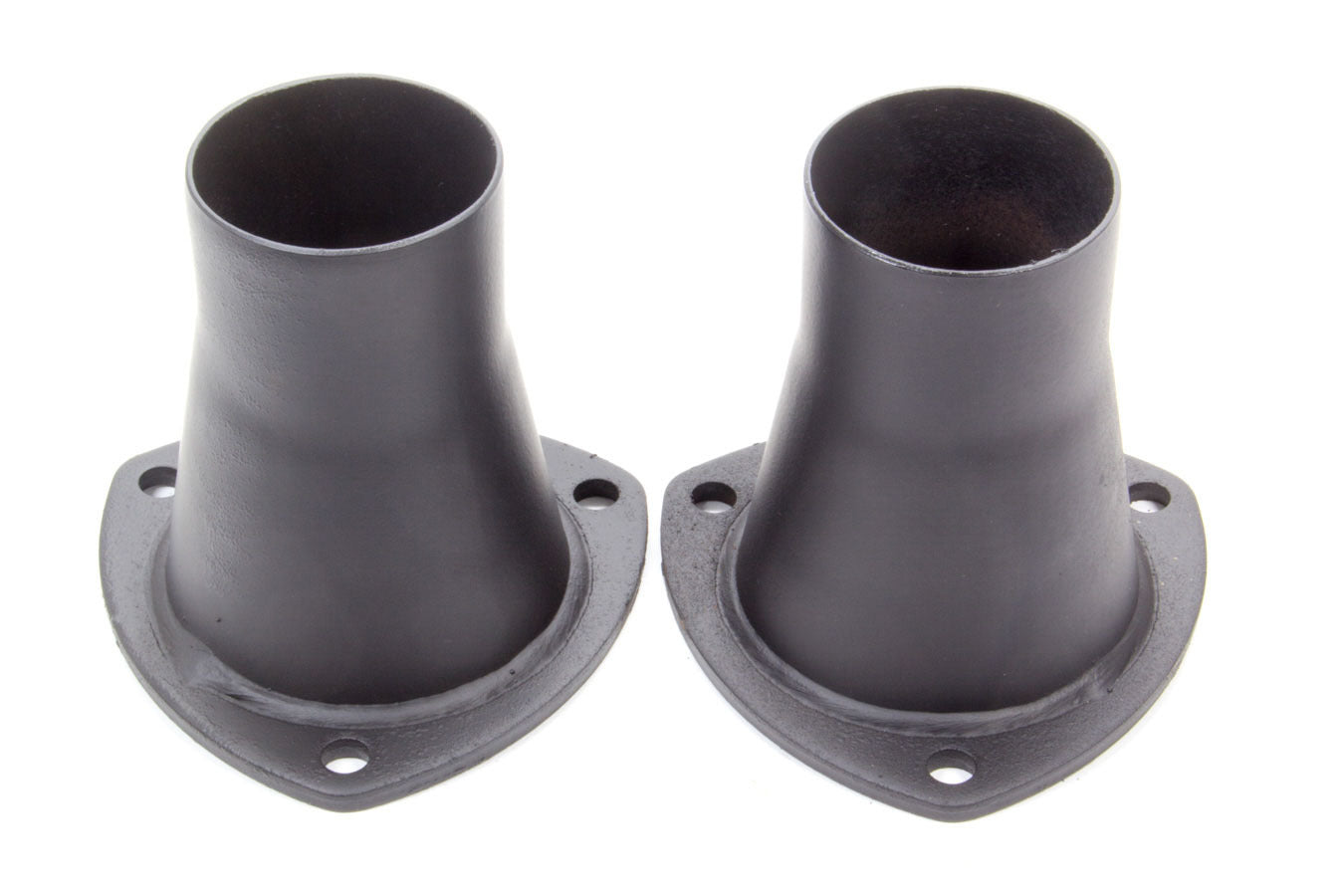 Collector Reducer - 3-1/2 in Inlet to 2-1/2 in Outlet - 3-Bolt Flange - Steel - Black Paint - Pair