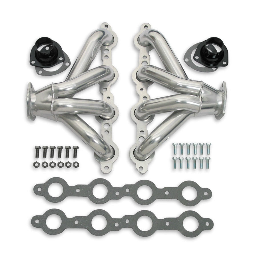 Headers - Super Competition - Block Hugger - 1.625 in Primary - 2.5 in Collector - Steel - Metallic Ceramic - GM LS-Series - Universal - Pair