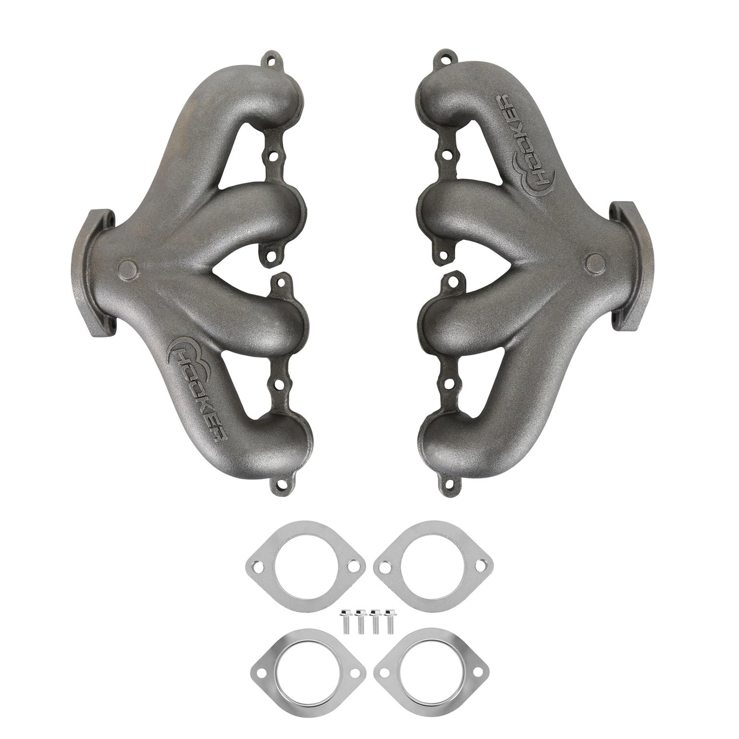 Engine & Accessories Manifold - BlackHeart - Center Dump - 2-1/2 in Outlet - Cast Iron - Natural - GM LS-Series - Pair