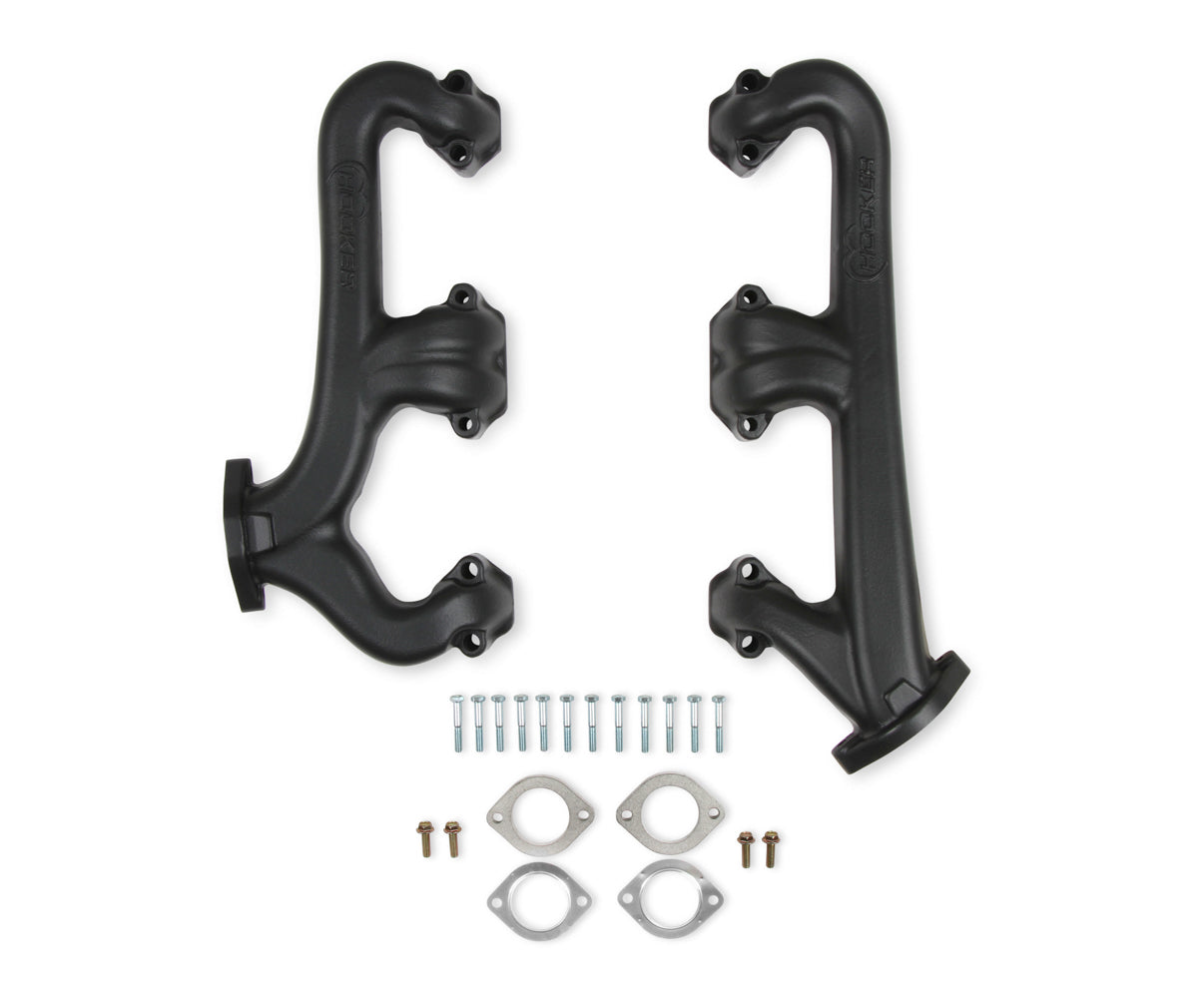 Engine & Accessories Manifold - 2.50 in Outlet - Iron - Black Ceramic - Small Block Chevy - Pair