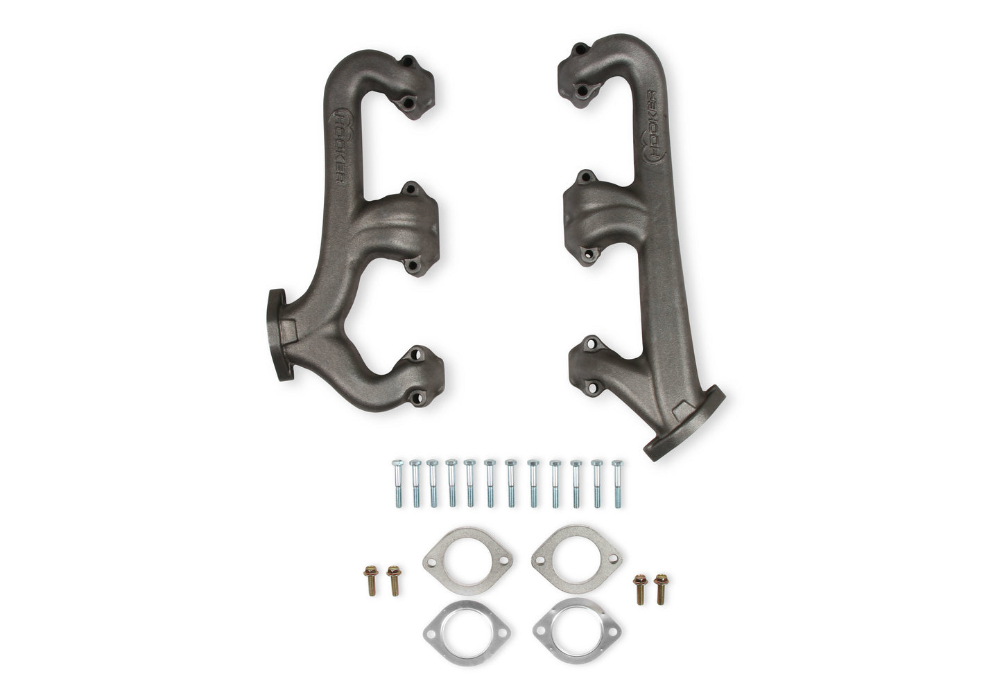 Engine & Accessories Manifold - 2-1/2 in Outlet - Iron - Natural - Small Block Chevy - Pair