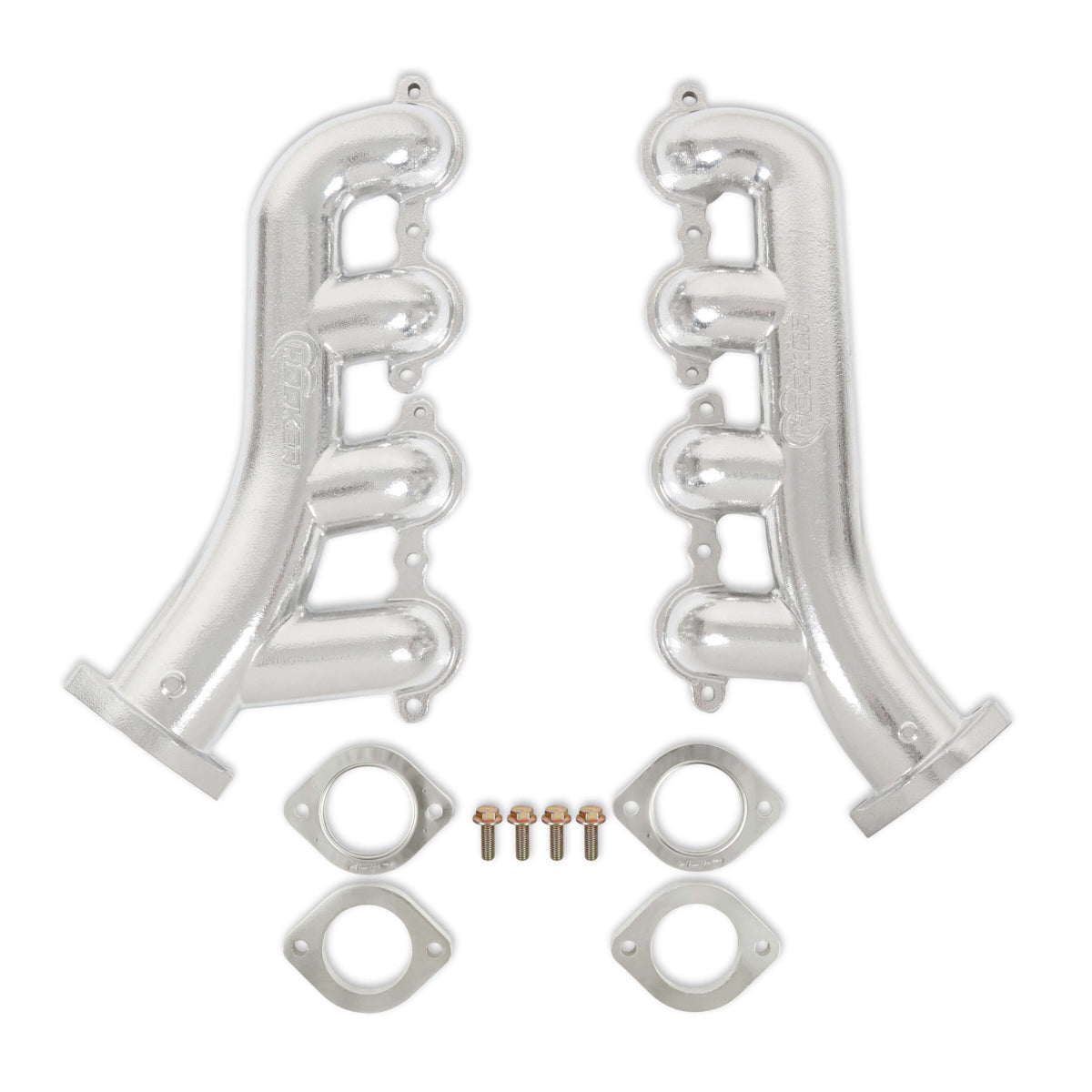 Engine & Accessories Manifold - BlackHeart - Iron - Silver Ceramic-Coated - GM LS-Series - Pair