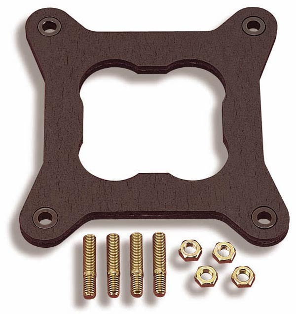 Carburetor Base Plate Gasket - 4-Barrel - Open - 0.313 in Thick - Insulator - Hardware Included - Composite - Square Bore - Kit
