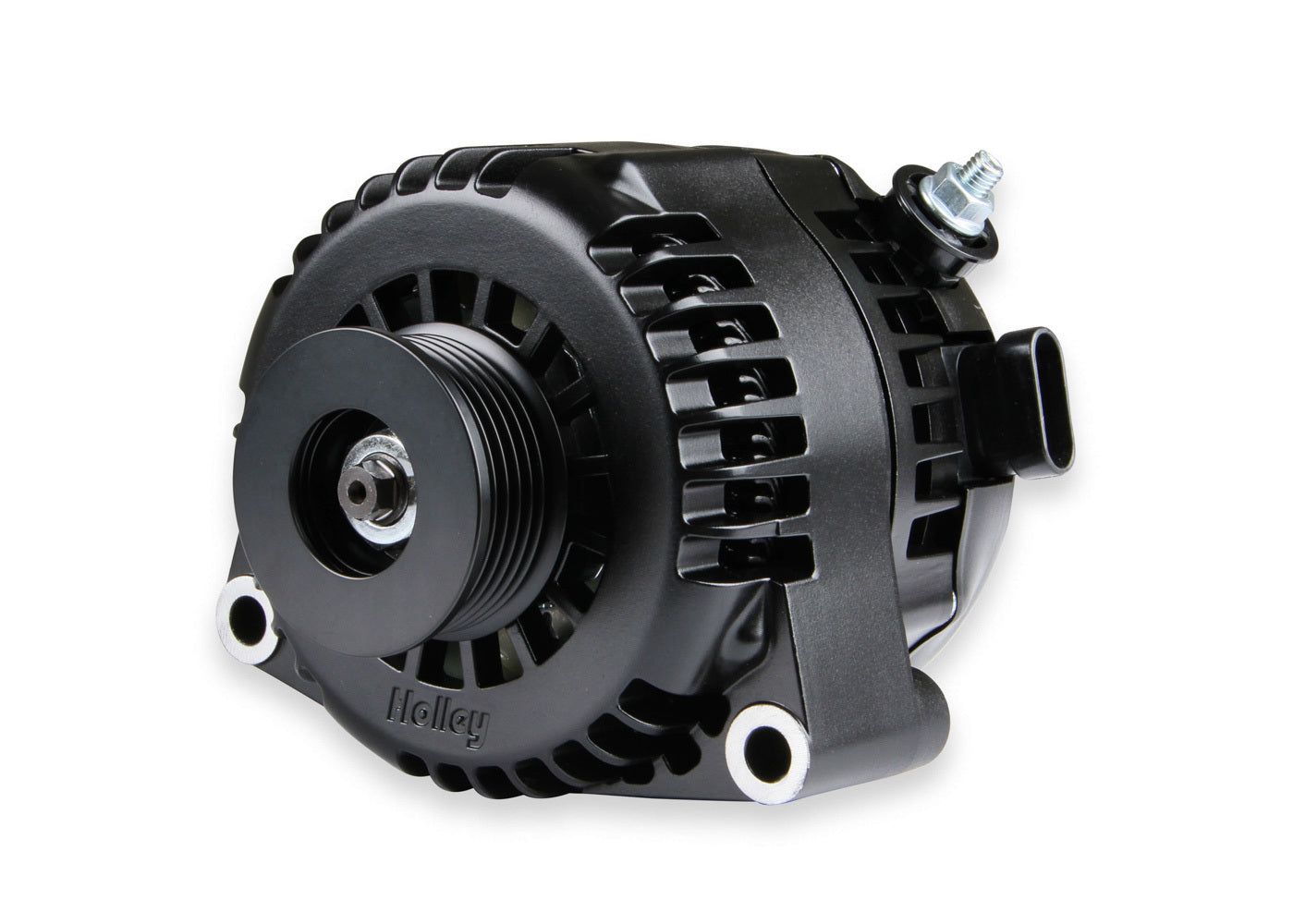 Alternator - 150 amps - 12V - 1-Wire - 6-Rib Serpentine Pulley - Aluminum Case - Black Anodized - GM LS-Series - Each