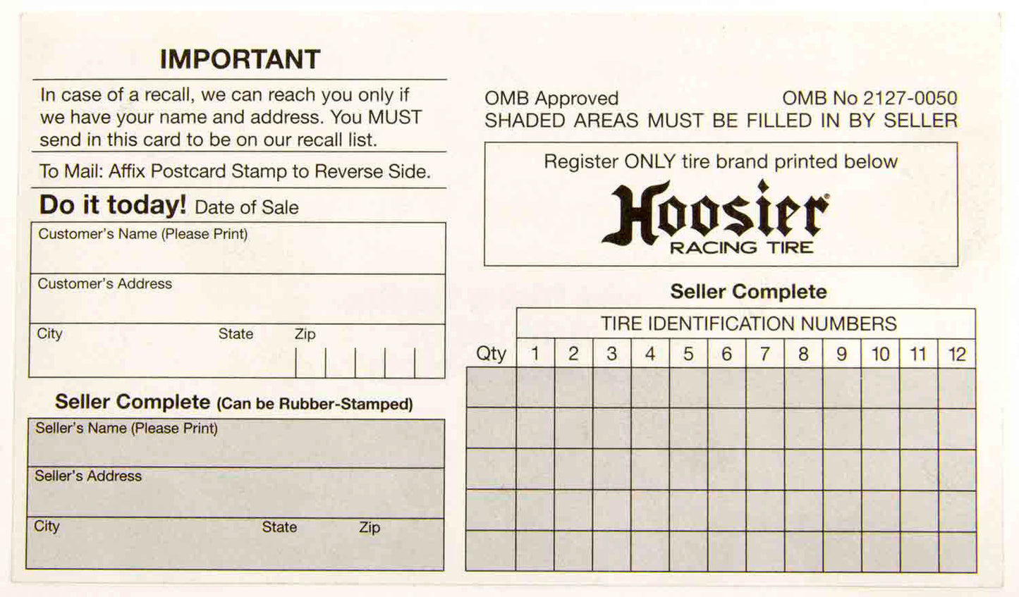 Registration Card - Each