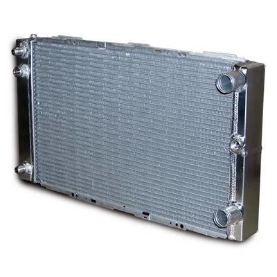 Radiator - 28.25 in W x 16.25 in H x 3 in D - Dual Pass - Passenger Side Inlet - Passenger Side Outlet - Aluminum - Natural - Each
