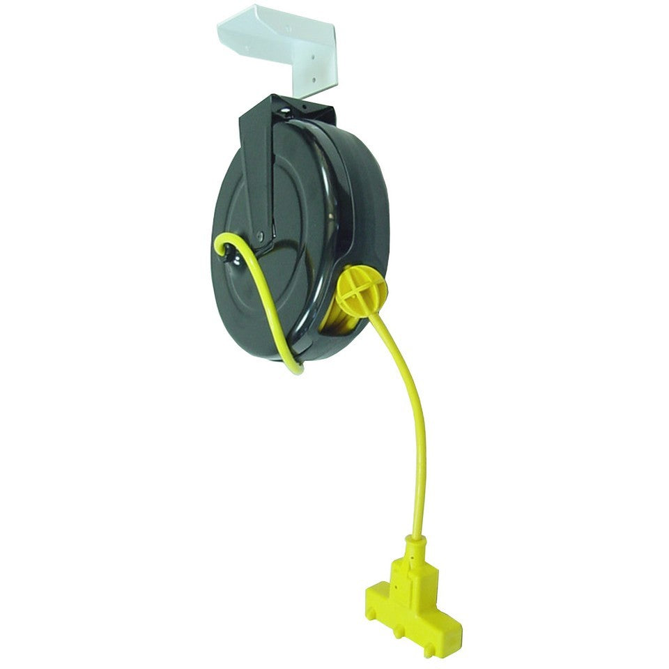 Retractable Cord Hanger Bracket - Wall Mount - 11 Gauge - Steel - White Powder Coat - Each