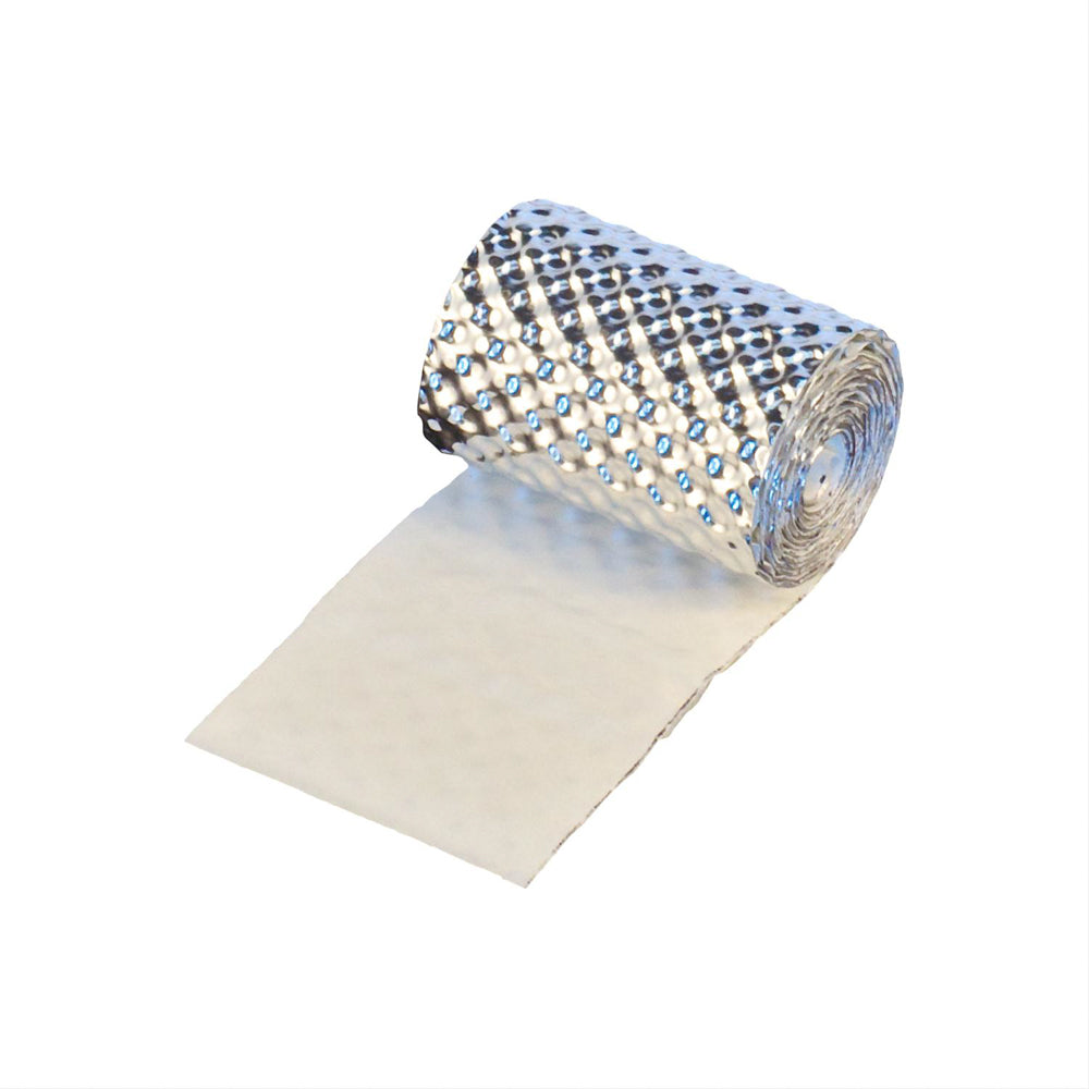 Heat Barrier Tape - HeatShield Armor - 2 in Wide - 3.25 ft Roll - Self Adhesive Backing - Textured Aluminum - Silver - Each