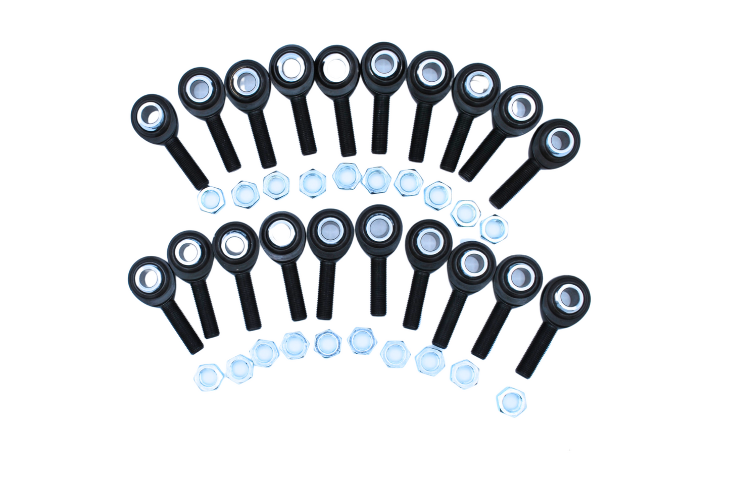 Legend Car 2-Piece Black Oxide Chrome Molly Heim/Jam Nut Package (rod end kit)