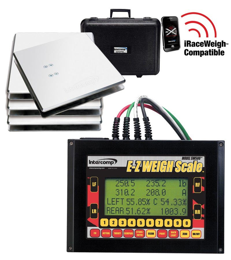 Vehicle Scale - SW500 E-Z Weigh Kart - Electric - 10 in Square - 400 lb Capacity Pad - Case / Controller / Pads / Wiring - Aluminum - Natural - Kit