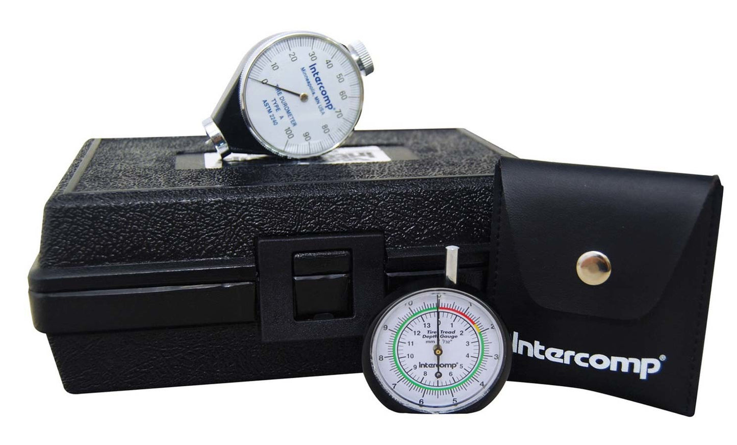 Durometer and Tread Depth Gauge - 0-100 Points - 0 to 1/2 in Tread Depth - Mechanical - Analog - Case - Kit
